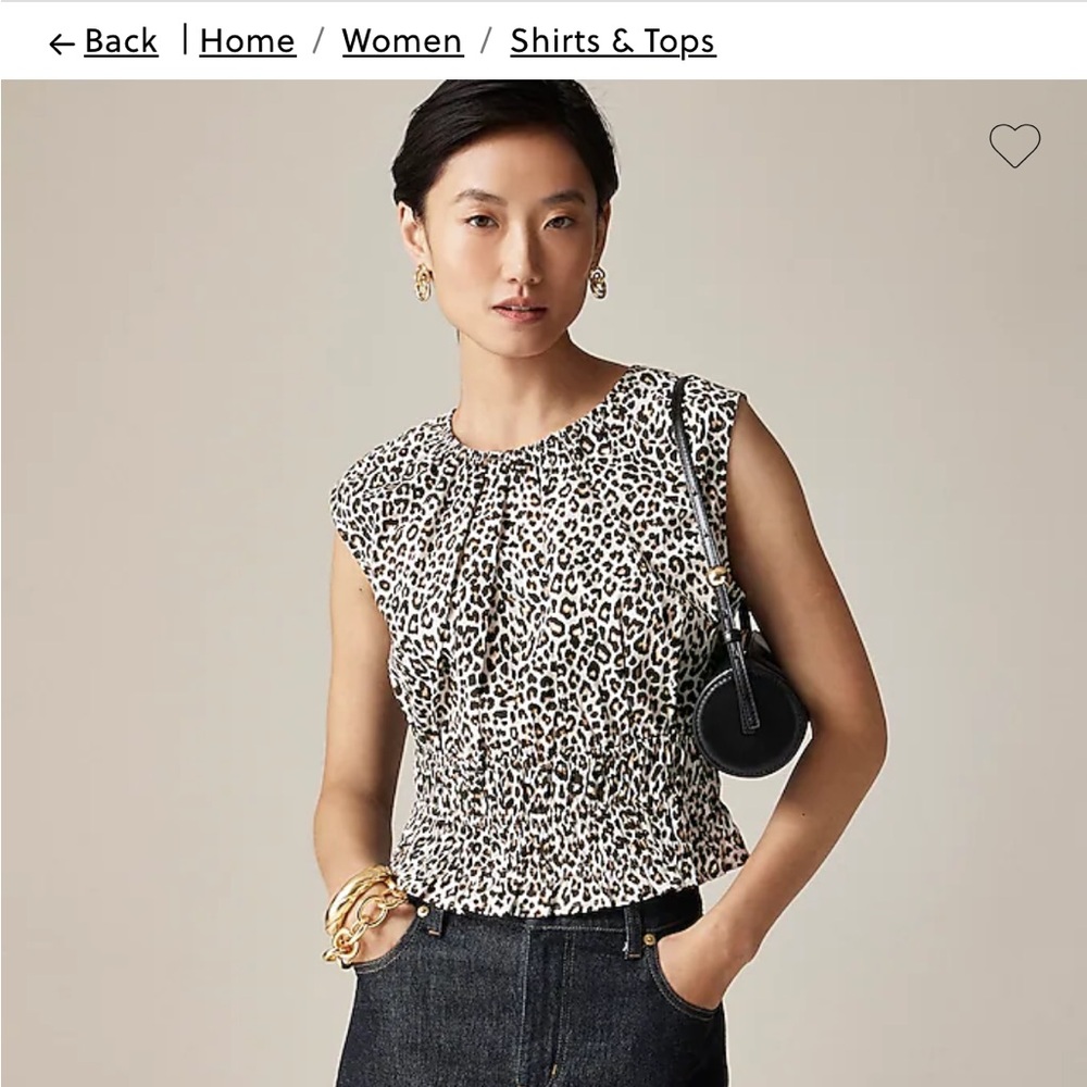 J.Crew Leopard Print Poplin